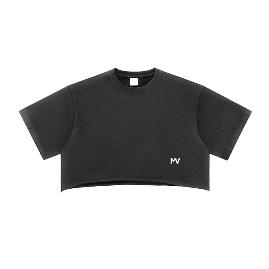 Snow Washed Raw Edge Crop Top