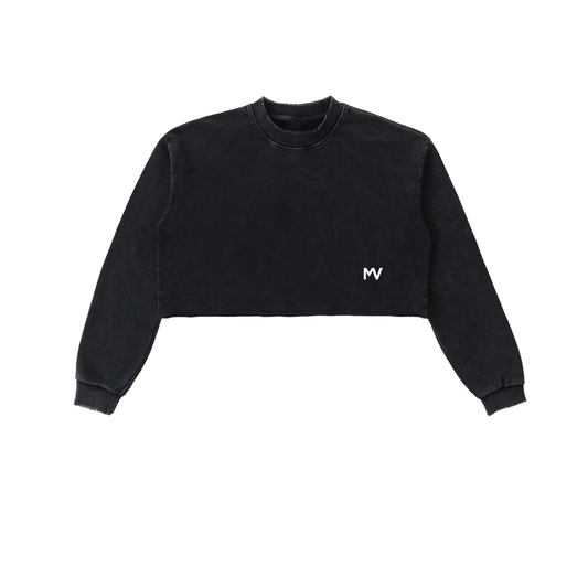Raw Edge Cropped MV Sweatshirt